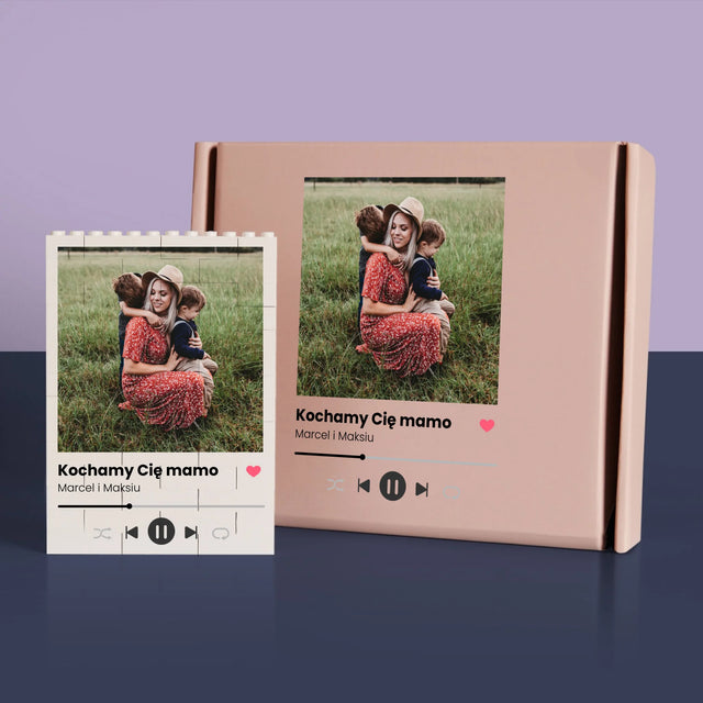 Zdjęcie i Podpis: Kochamy Cię Mamo - Klocki LEGO z Nadrukiem