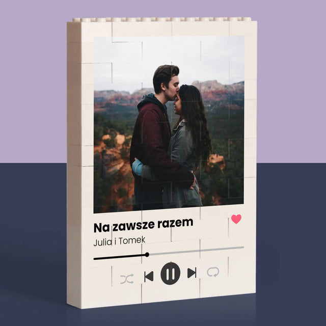 Zdjęcie i Podpis: Spotify z Twoim Zdjęciem - Klocki LEGO z Nadrukiem