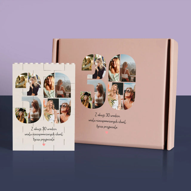 Fotokolaż: 30 Urodziny Życzenia - Klocki LEGO z Nadrukiem