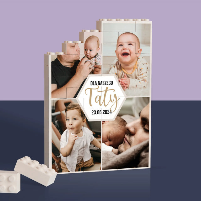 Fotokolaż: Dla Naszego Taty - Klocki LEGO z Nadrukiem