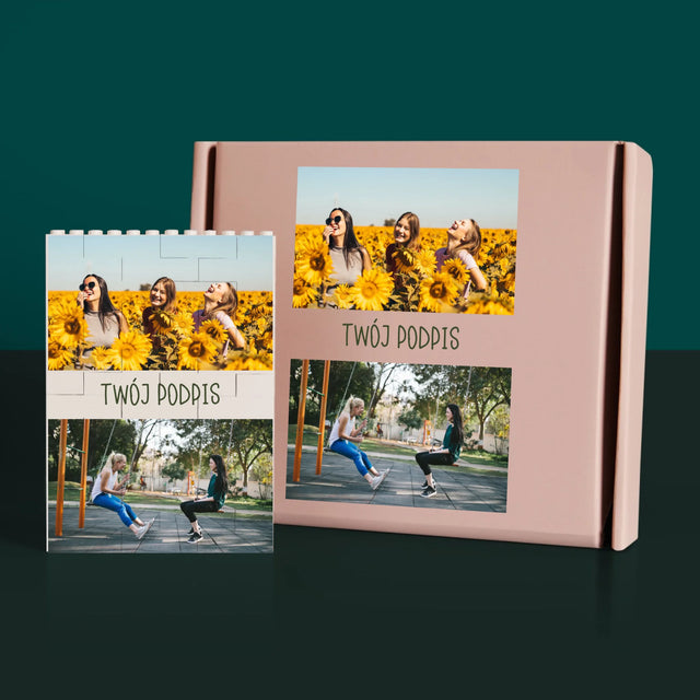 Fotokolaż: 2 Zdjęcia i Podpis - Klocki LEGO z Nadrukiem