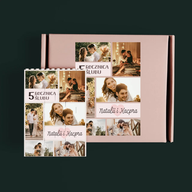 Fotokolaż: 5 Rocznica Ślubu - Klocki LEGO z Nadrukiem