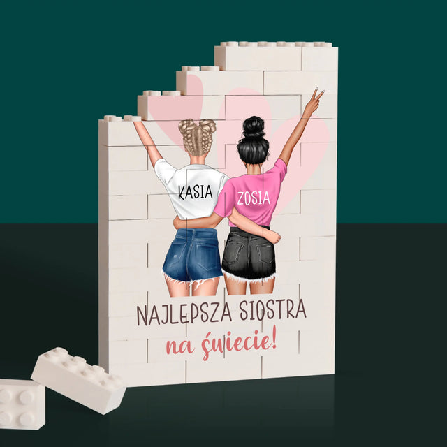 Kreator Postaci: Najlepsza Siostra Na Świecie - Klocki LEGO z Nadrukiem
