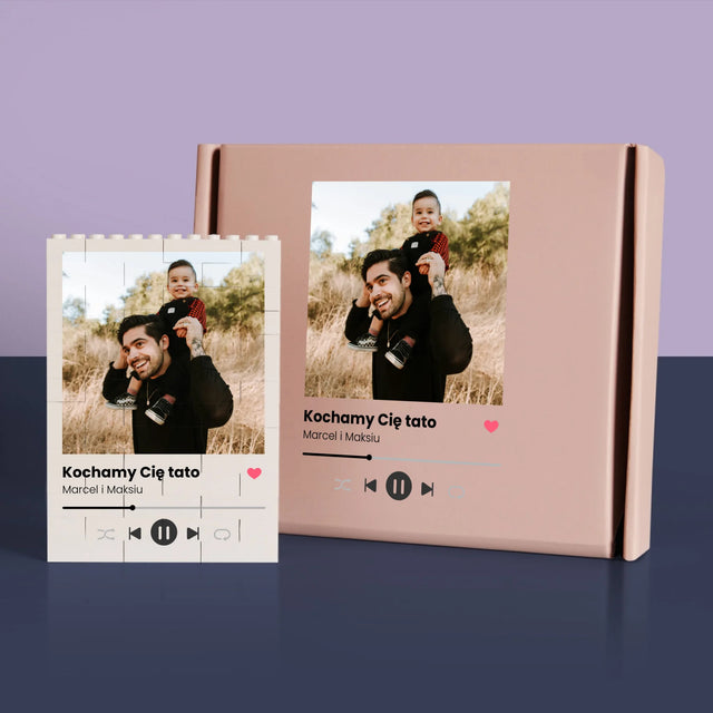 Zdjęcie i Podpis:  Najwspanialszy Tata Na Świecie - Klocki LEGO z Nadrukiem