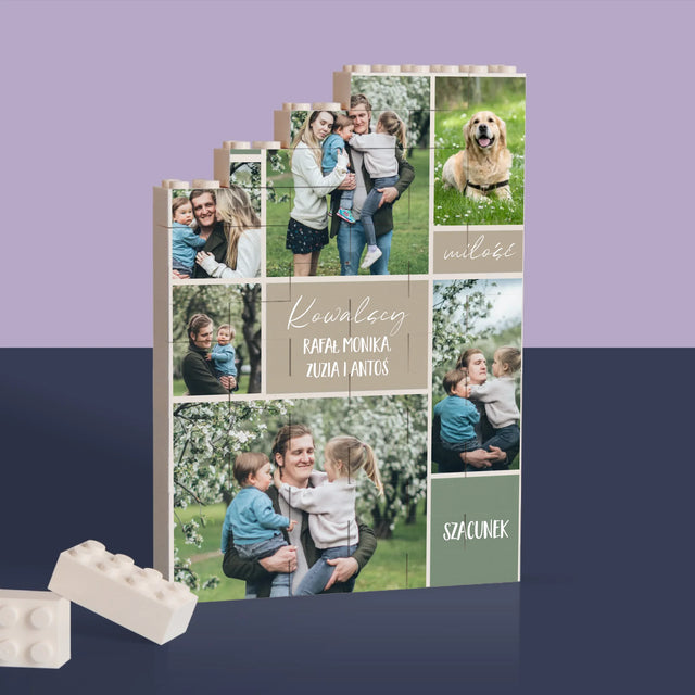 Fotokolaż: Rodzina - Klocki LEGO z Nadrukiem