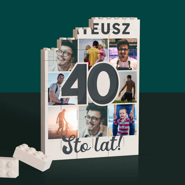 Fotokolaż: 40 Lat - Klocki LEGO z Nadrukiem