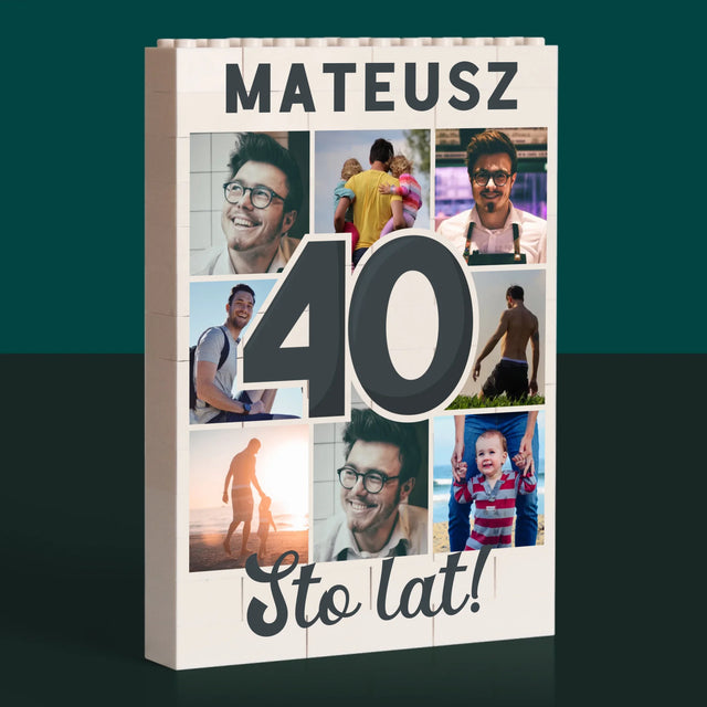 Fotokolaż: 40 Lat - Klocki LEGO z Nadrukiem