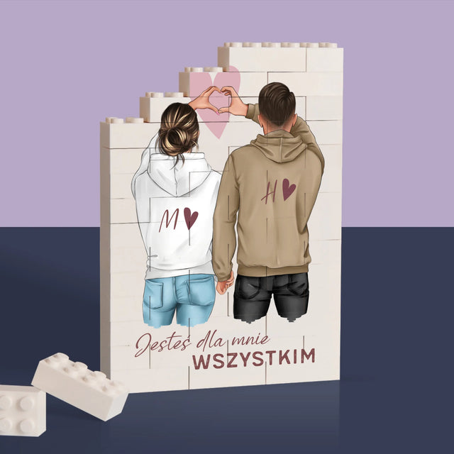 Kreator Postaci: Para Serce - Klocki LEGO z Nadrukiem