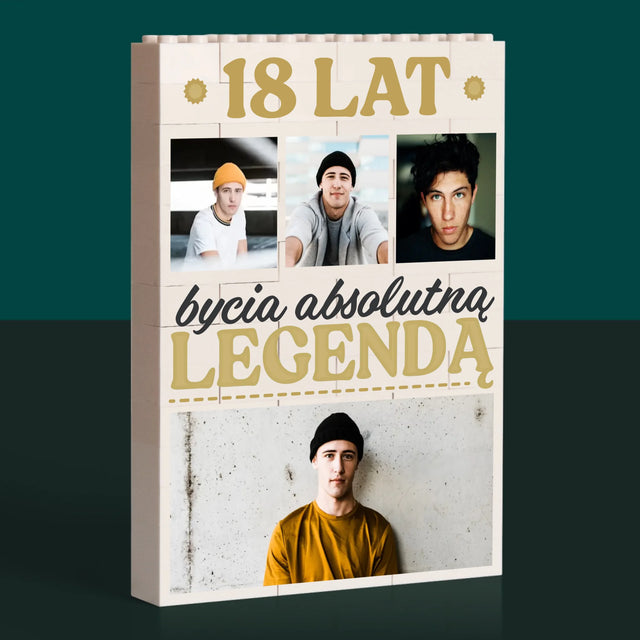 Fotokolaż: 18 Lat Bycia Legendą - Klocki LEGO z Nadrukiem