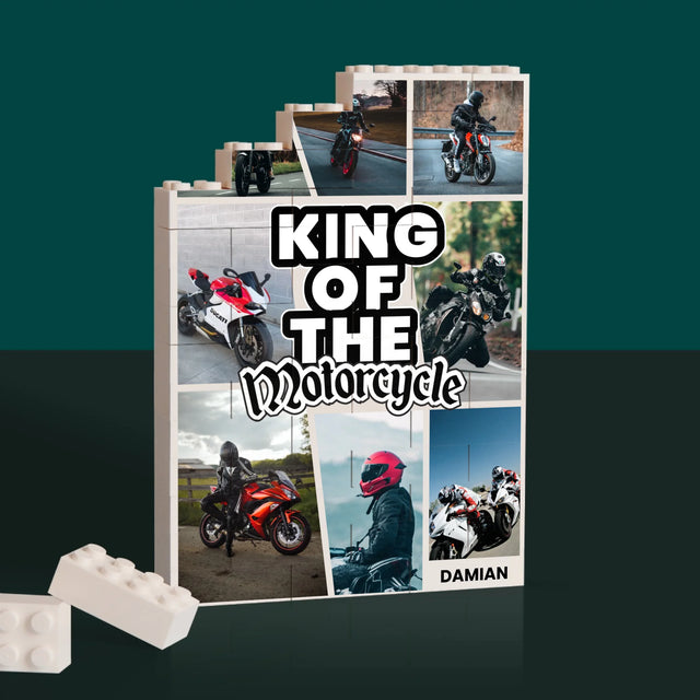 Fotokolaż: King Of The Motorcycle - Klocki LEGO z Nadrukiem