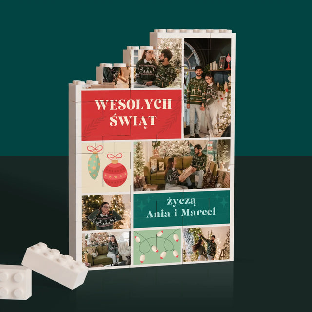 Fotokolaż: Zdjęcia Świąteczne - Klocki LEGO z Nadrukiem