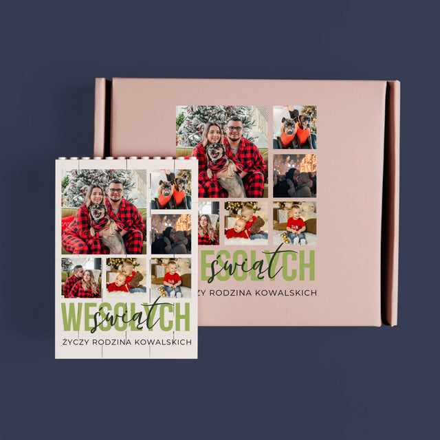 Fotokolaż: Wesołych Świąt - Klocki LEGO z Nadrukiem