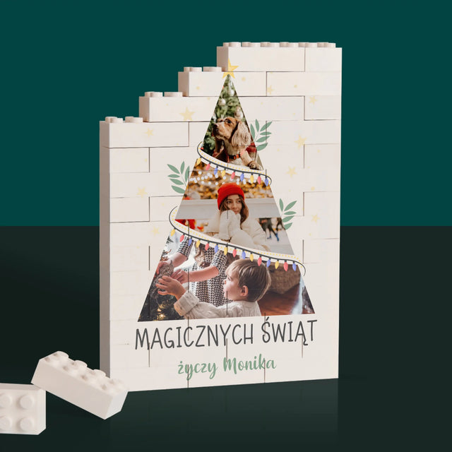 Fotokolaż: Magicznych Świąt Choinka - Klocki LEGO z Nadrukiem