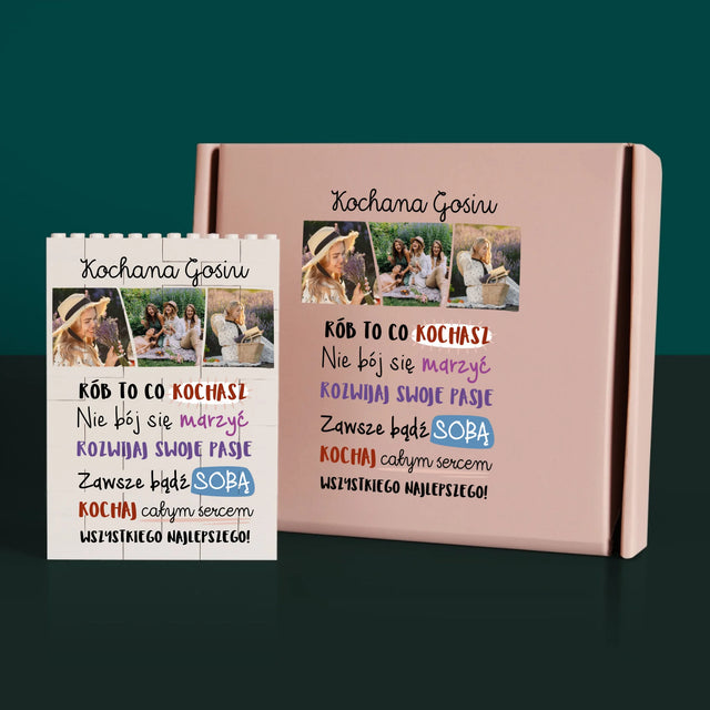 Fotokolaż: Urodziny Życzenia - Klocki LEGO z Nadrukiem