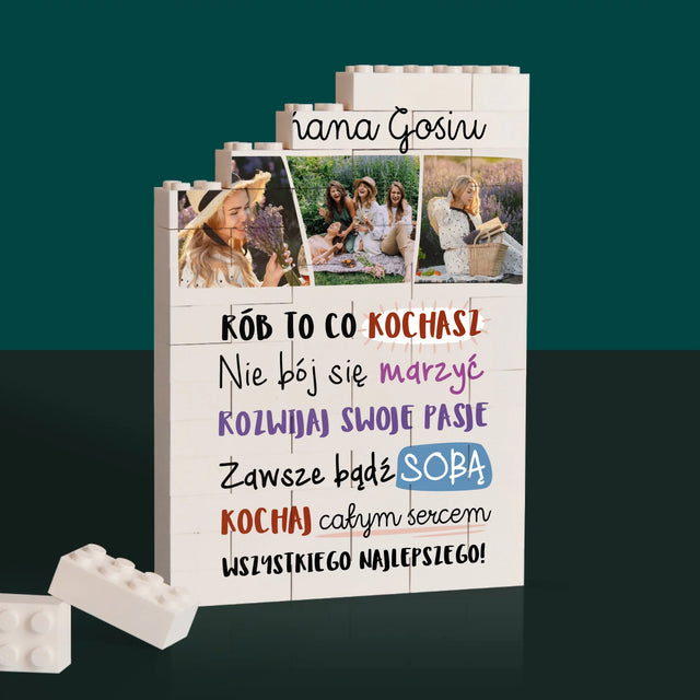 Fotokolaż: Urodziny Życzenia - Klocki LEGO z Nadrukiem