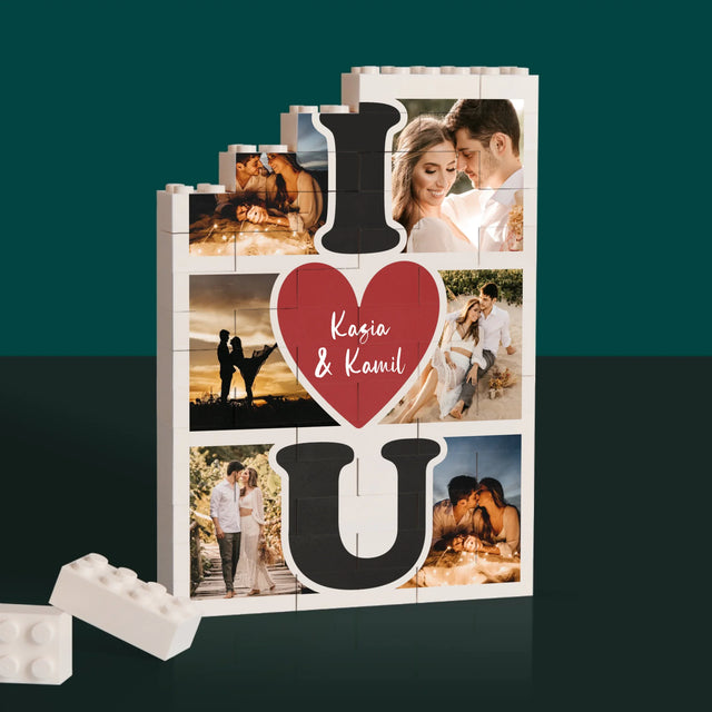 Fotokolaż: i Love You - Klocki LEGO z Nadrukiem