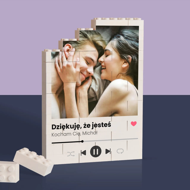 Zdjęcie i Podpis: Spotify Dla Dziewczyny - Klocki LEGO z Nadrukiem