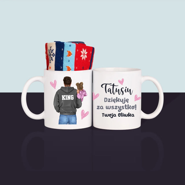 Kreator Postaci: Tata z Dzieckiem - Zimowe Skarpetki w Kubku