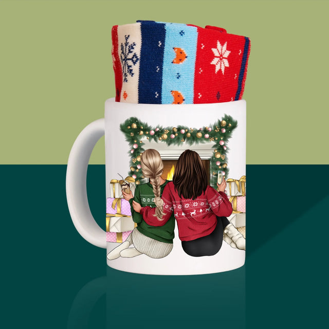 Kreator Postaci: Świąteczne Przyjaciółki - Zimowe Skarpetki w Kubku