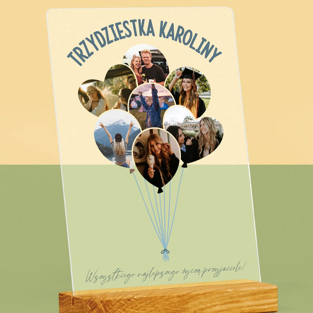 Kształt Ze Zdjęć: Trzydziestka Balony - Wydruk Na Szkle Akrylowym