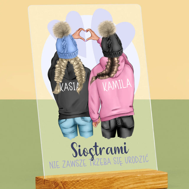 Kreator Postaci: Zimowe Przyjaciółki - Wydruk Na Szkle Akrylowym