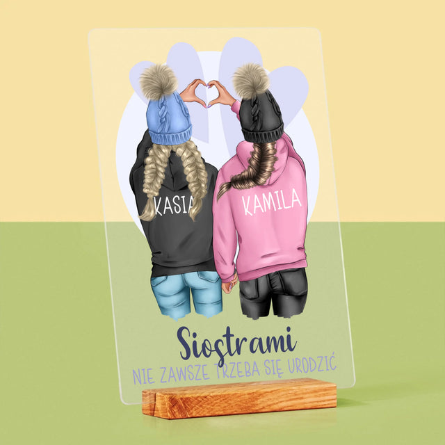 Kreator Postaci: Zimowe Przyjaciółki - Wydruk Na Szkle Akrylowym