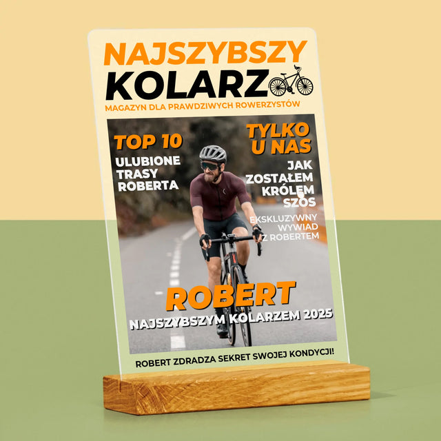 Okładka Magazynu: Najszybszy Kolarz - Wydruk Na Szkle Akrylowym