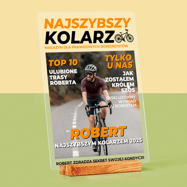 Okładka Magazynu: Najszybszy Kolarz - Wydruk Na Szkle Akrylowym