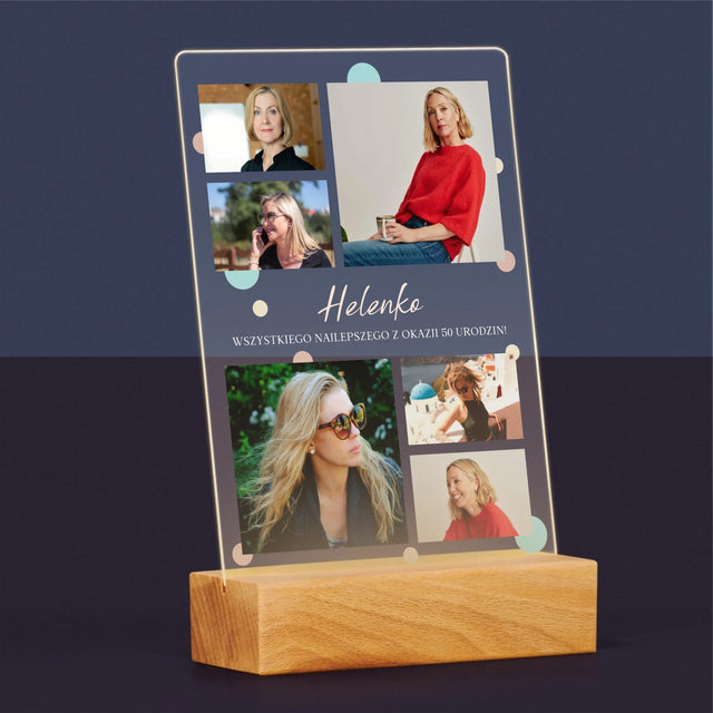 Fotokolaż: Wszystkiego Najlepszego Z Okazji 50 Urodzin - Wydruk Na Szkle Akrylowym