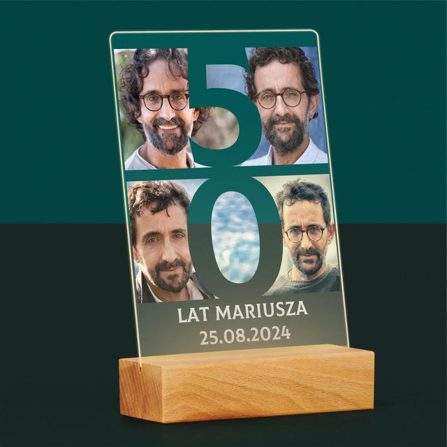 Fotokolaż: 50 Lat Cyfra Zdjęcia - Wydruk Na Szkle Akrylowym