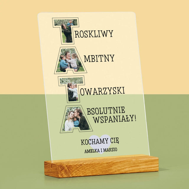 Słowo Ze Zdjęć: Dlaczego Kocham Tatę - Wydruk Na Szkle Akrylowym