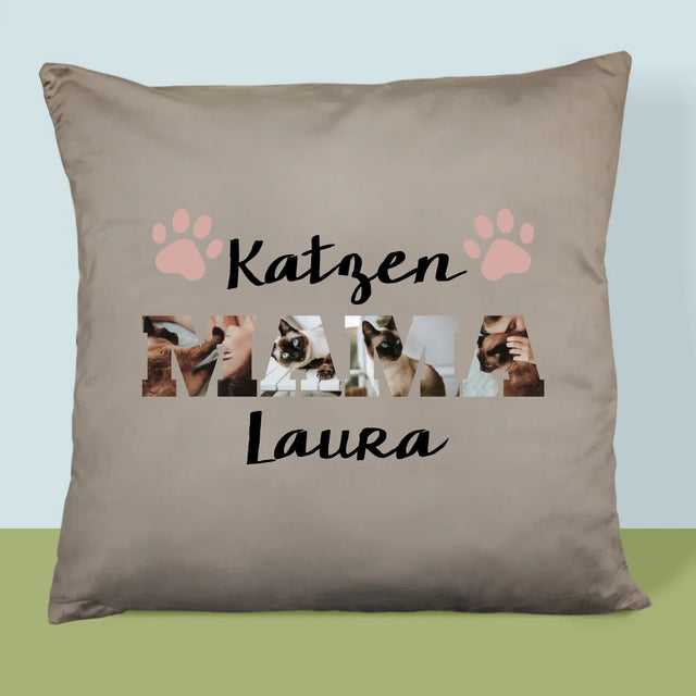 Słowo Ze Zdjęć: Kocia Mama  - Poduszka z Nadrukiem
