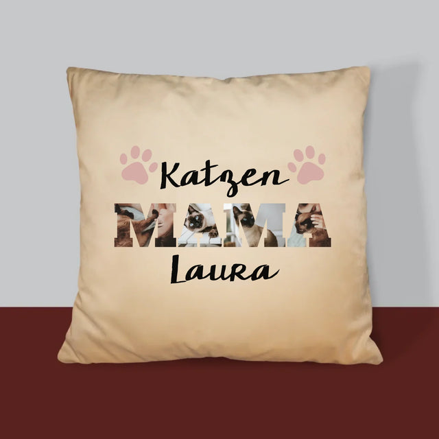 Słowo Ze Zdjęć: Kocia Mama  - Poduszka z Nadrukiem