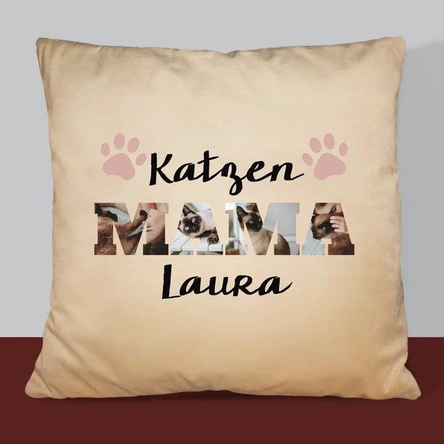 Słowo Ze Zdjęć: Kocia Mama  - Poduszka z Nadrukiem