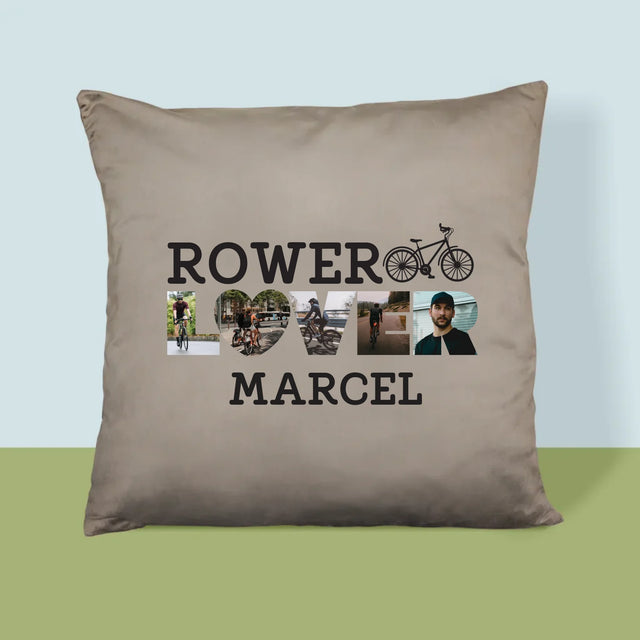 Słowo Ze Zdjęć: Rower Lover - Poduszka z Nadrukiem