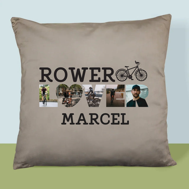 Słowo Ze Zdjęć: Rower Lover - Poduszka z Nadrukiem