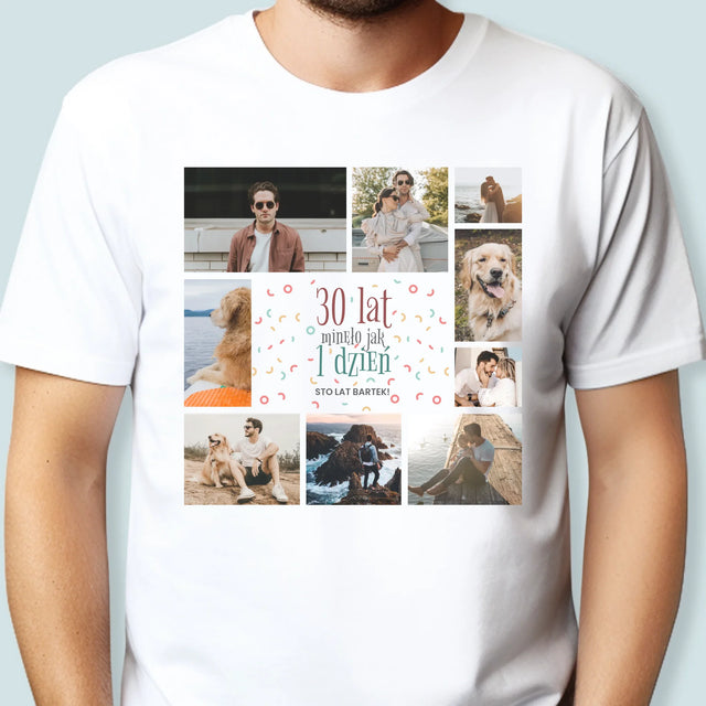 Fotokolaż: 30 Lat Minęło - Koszulka Męska z Nadrukiem