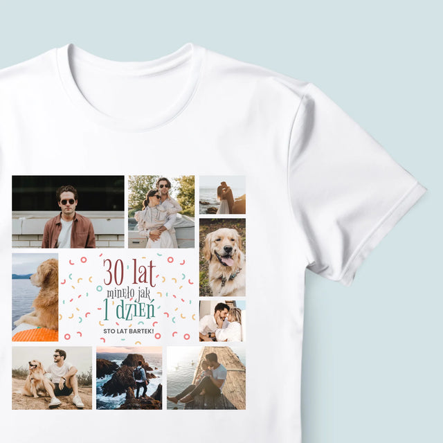 Fotokolaż: 30 Lat Minęło - Koszulka Męska z Nadrukiem
