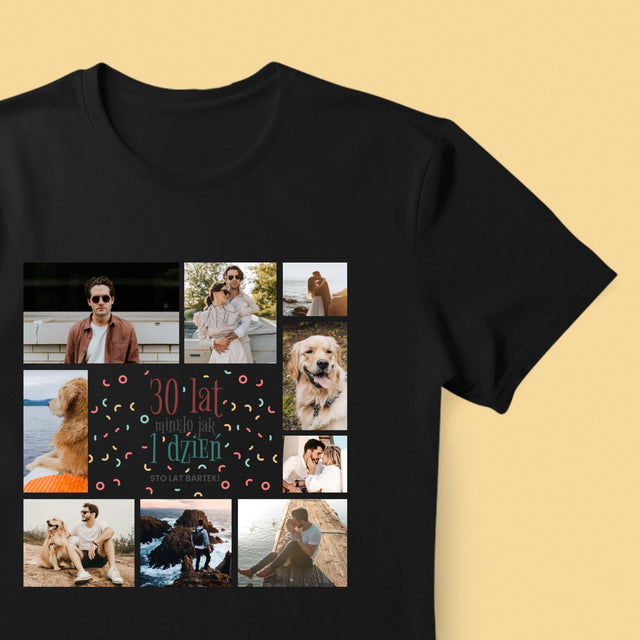 Fotokolaż: 30 Lat Minęło - Koszulka Męska z Nadrukiem