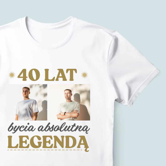 Fotokolaż: 40 Lat Bycia Legendą - Koszulka Męska z Nadrukiem