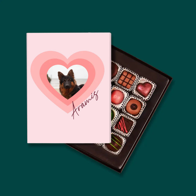 Zdjęcie i Podpis: Zdjęcie Pupila w Sercu - Personalizowane Praliny