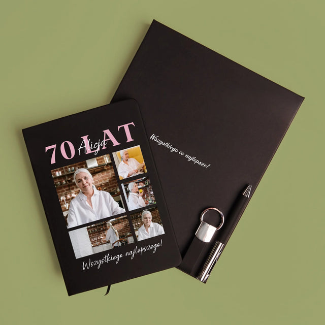 Fotokolaż: 70 Lat Wszystkiego Najlepszego - Zestaw z Notatnikiem
