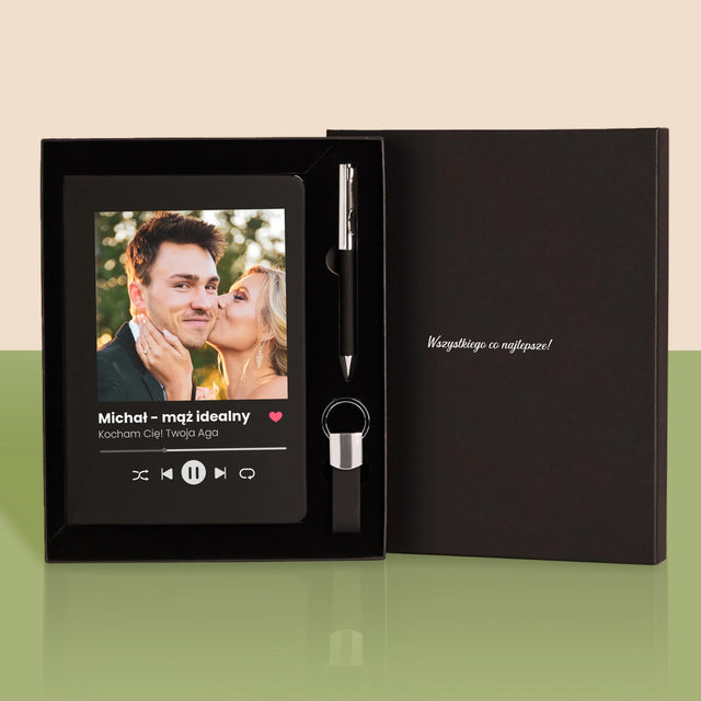 Zdjęcie i Podpis: Spotify Dla Męża - Zestaw z Notatnikiem