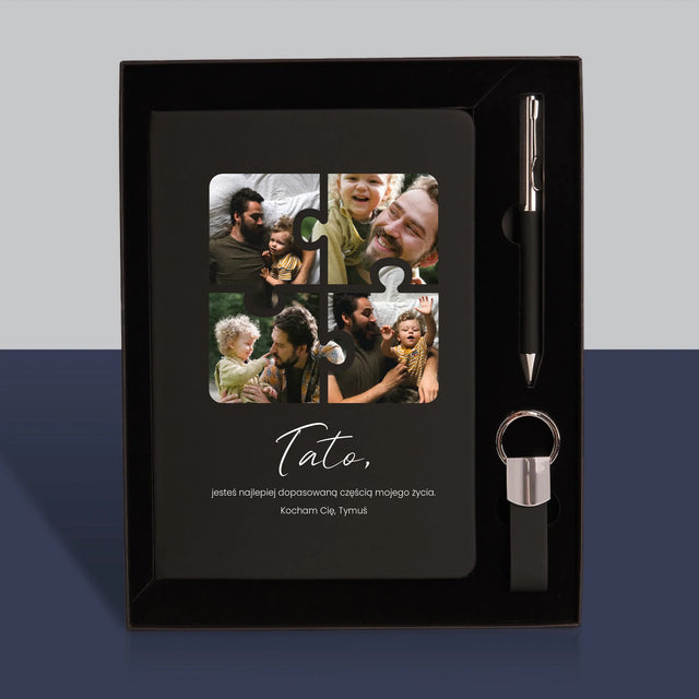 Fotokolaż: Puzzle Zdjęcia Dla Taty - Zestaw z Notatnikiem