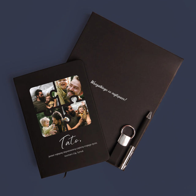 Fotokolaż: Puzzle Zdjęcia Dla Taty - Zestaw z Notatnikiem