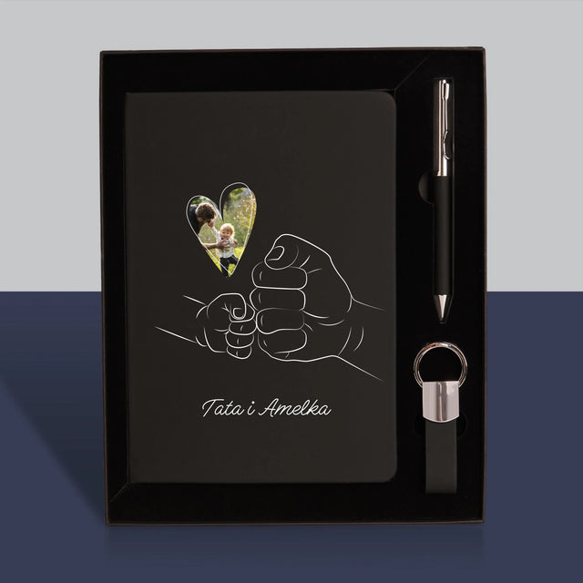 Zdjęcie i Podpis: Tata Dziecko Rączka - Zestaw z Notatnikiem