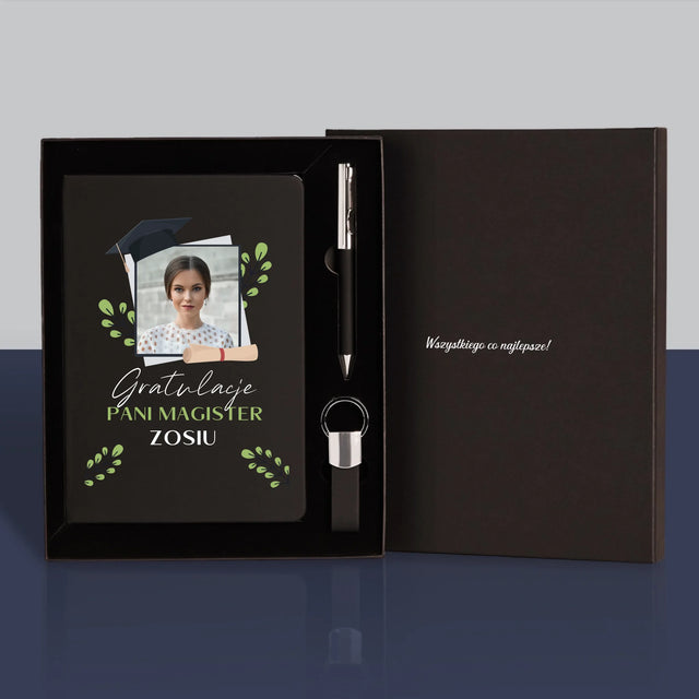 Zdjęcie i Podpis: Gratulacje Magister - Zestaw z Notatnikiem