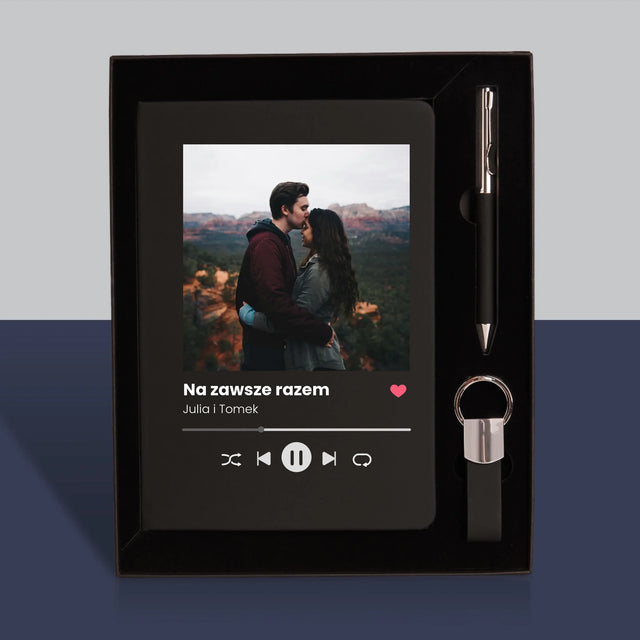 Zdjęcie i Podpis: Spotify z Twoim Zdjęciem - Zestaw z Notatnikiem