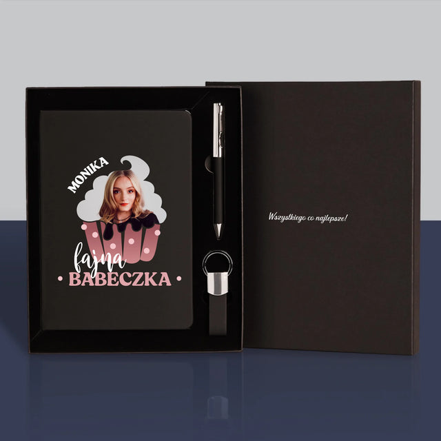 Zdjęcie i Podpis: Fajna Babeczka - Zestaw z Notatnikiem