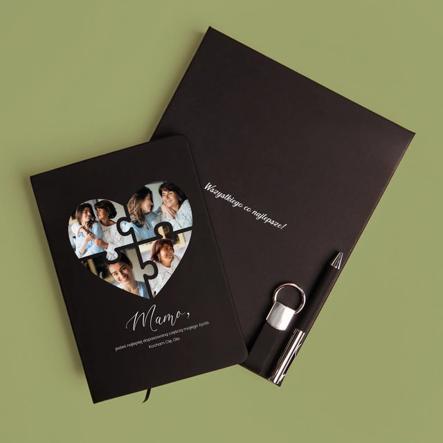 Fotokolaż: Puzzle Serce Dla Mamy - Zestaw z Notatnikiem